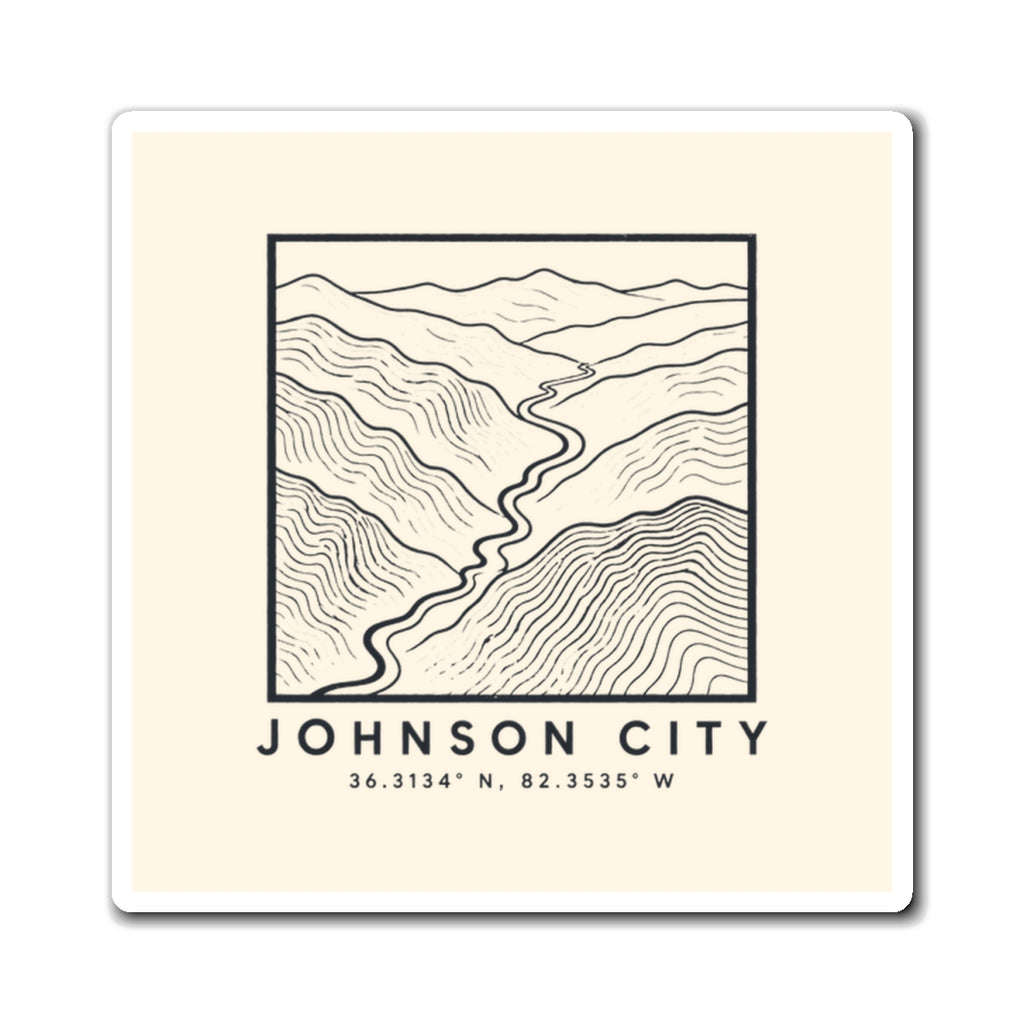Johnson City Topo Map Magnet