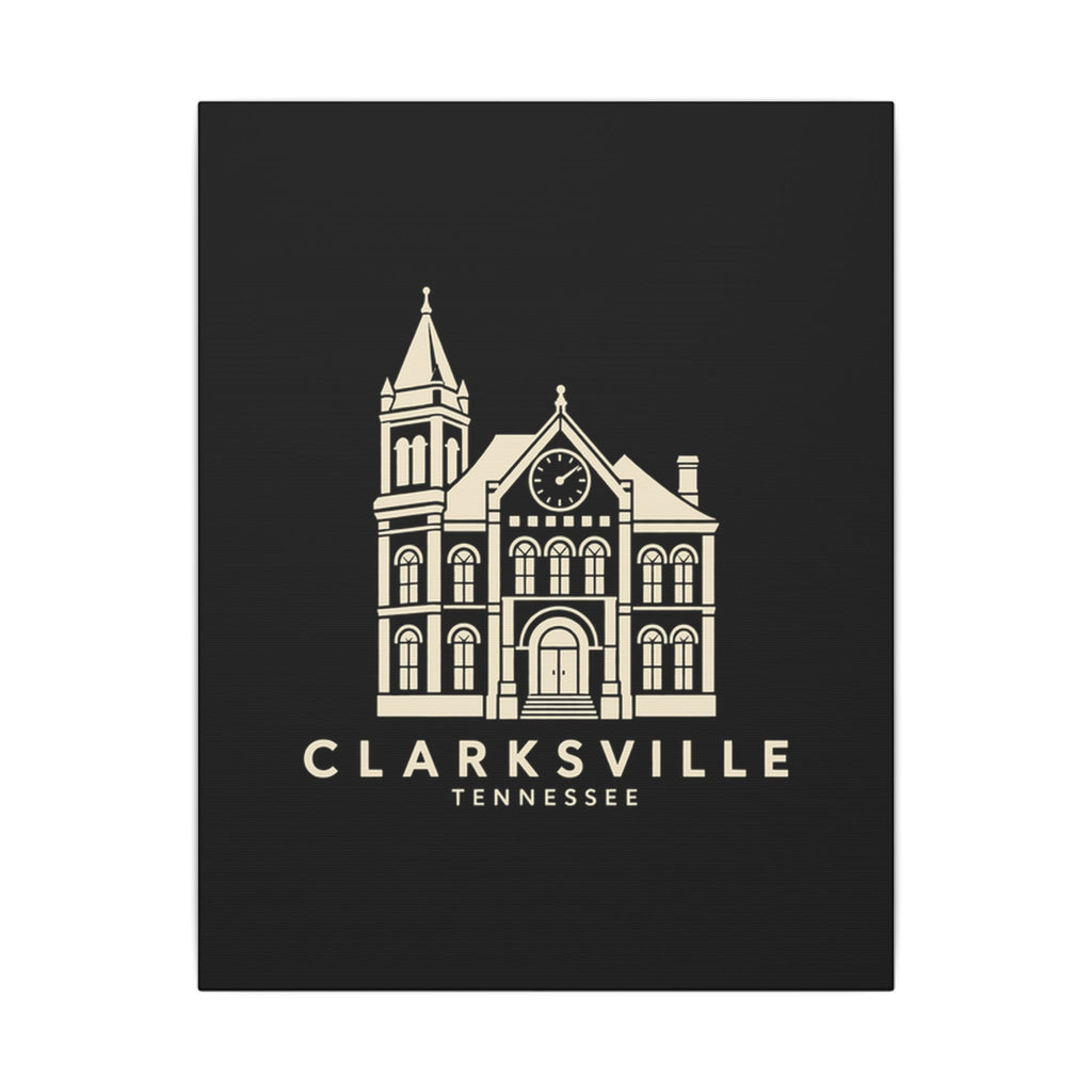 Clarksville Customs House Canvas Print (Black)