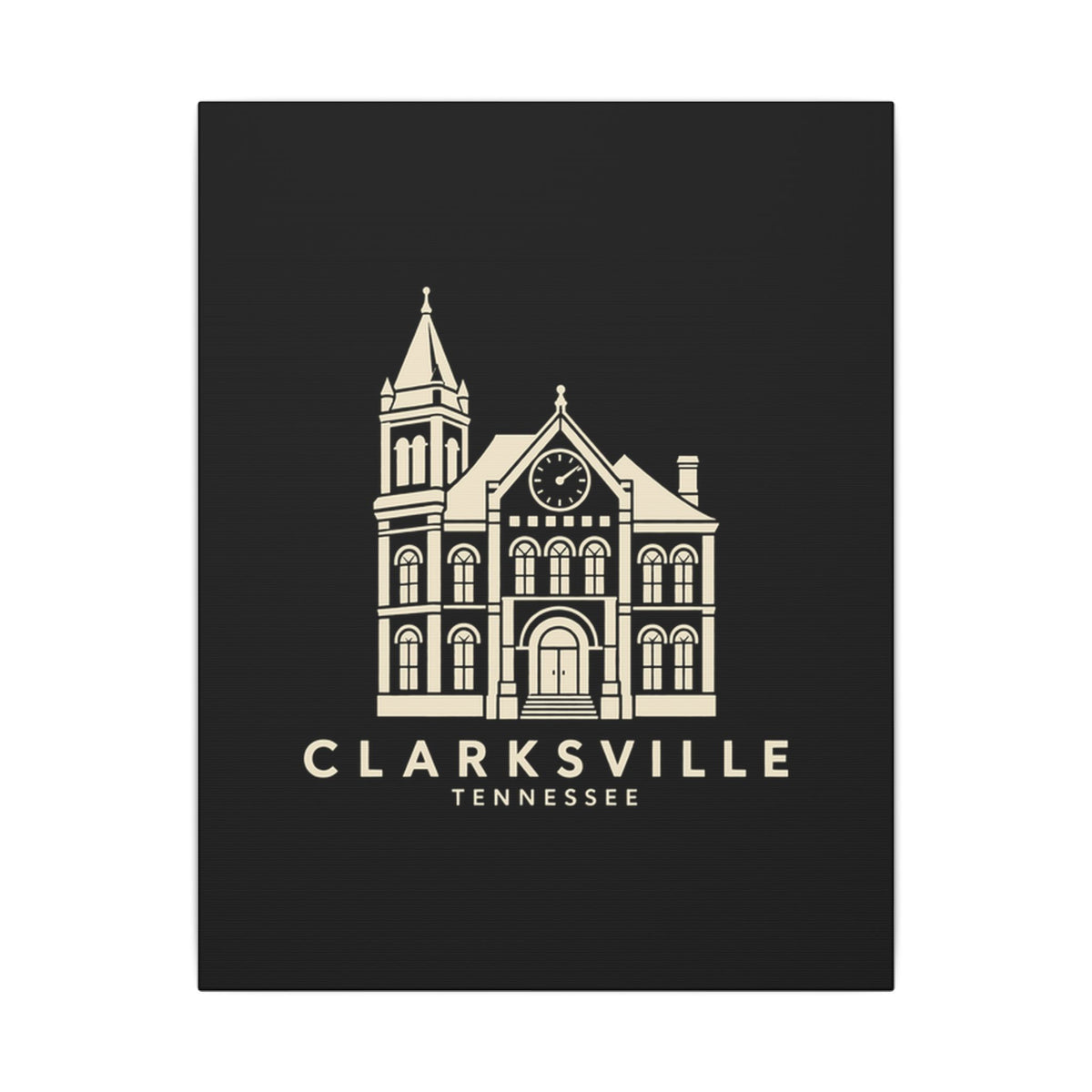 Clarksville Customs House Canvas Print (Black)