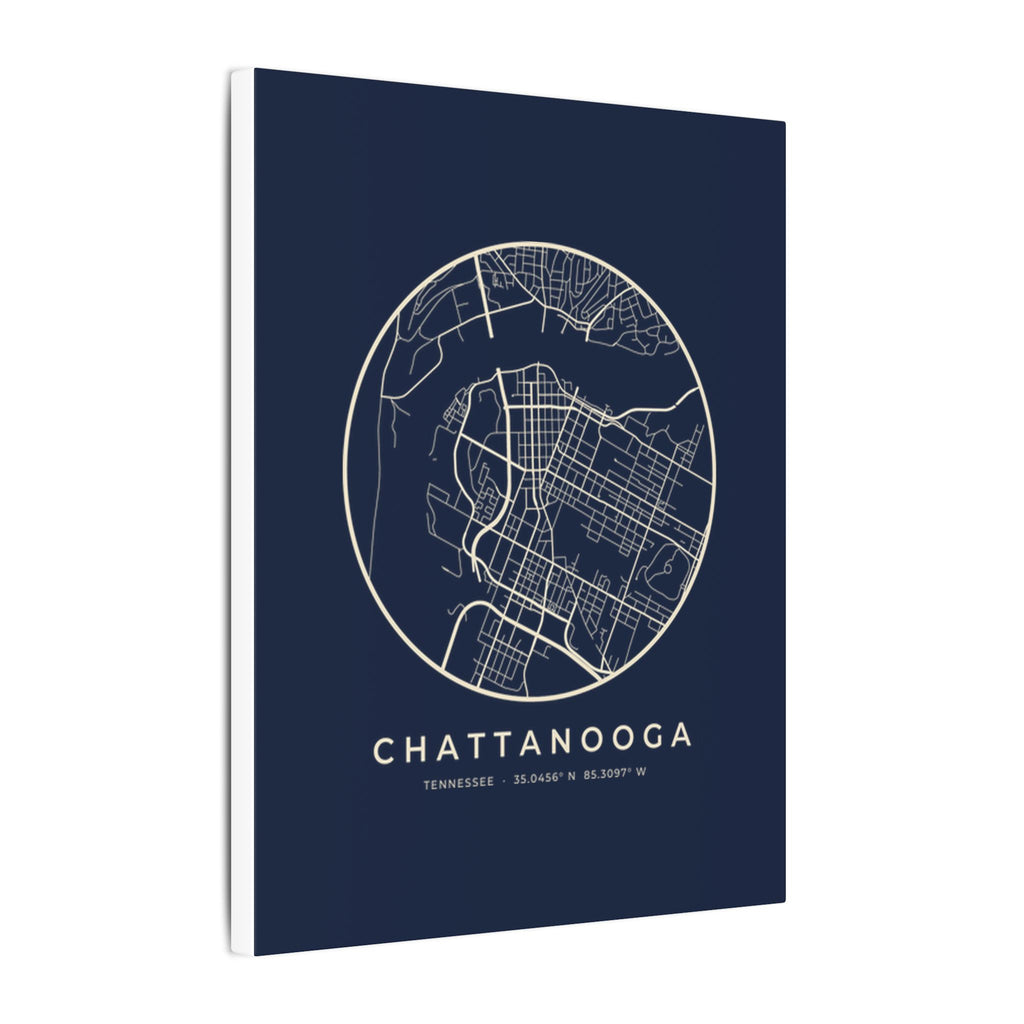 Chattanooga Street Map Canvas Print (Navy)