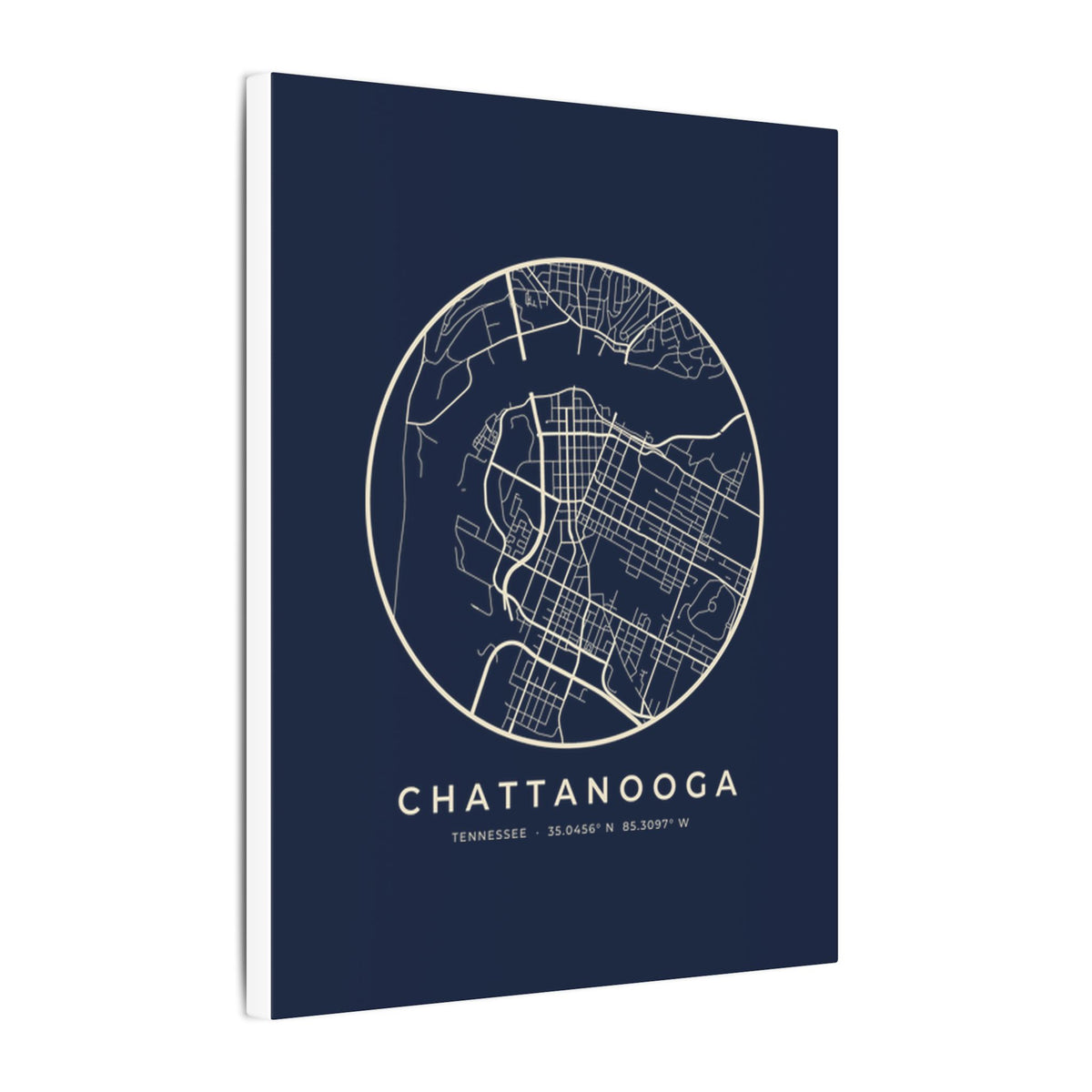 Chattanooga Street Map Canvas Print (Navy)