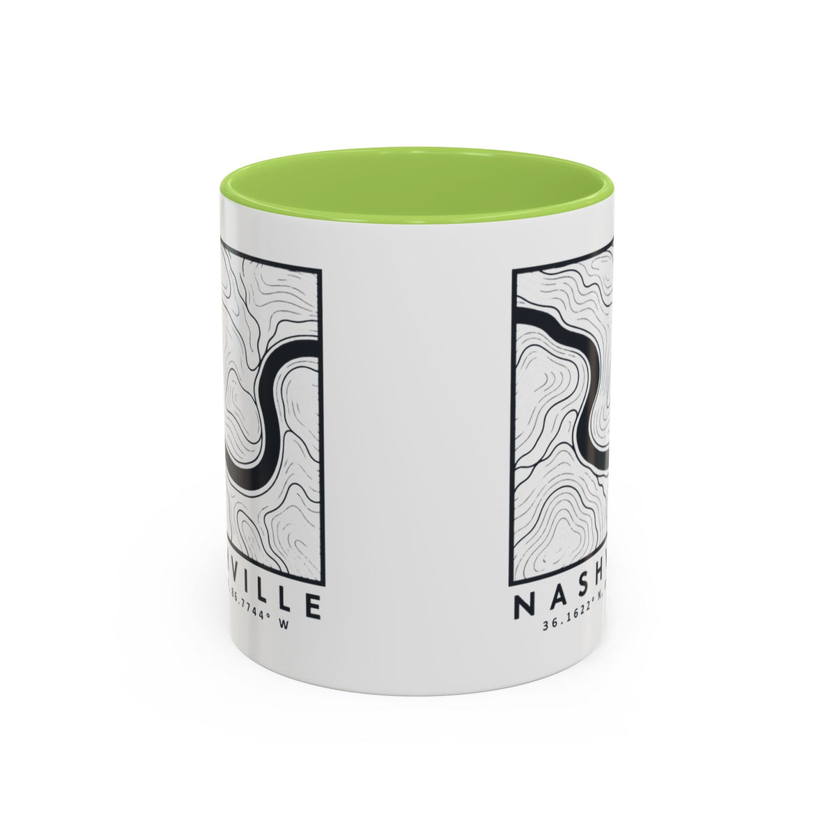 Nashville Topo Map Accent Mug
