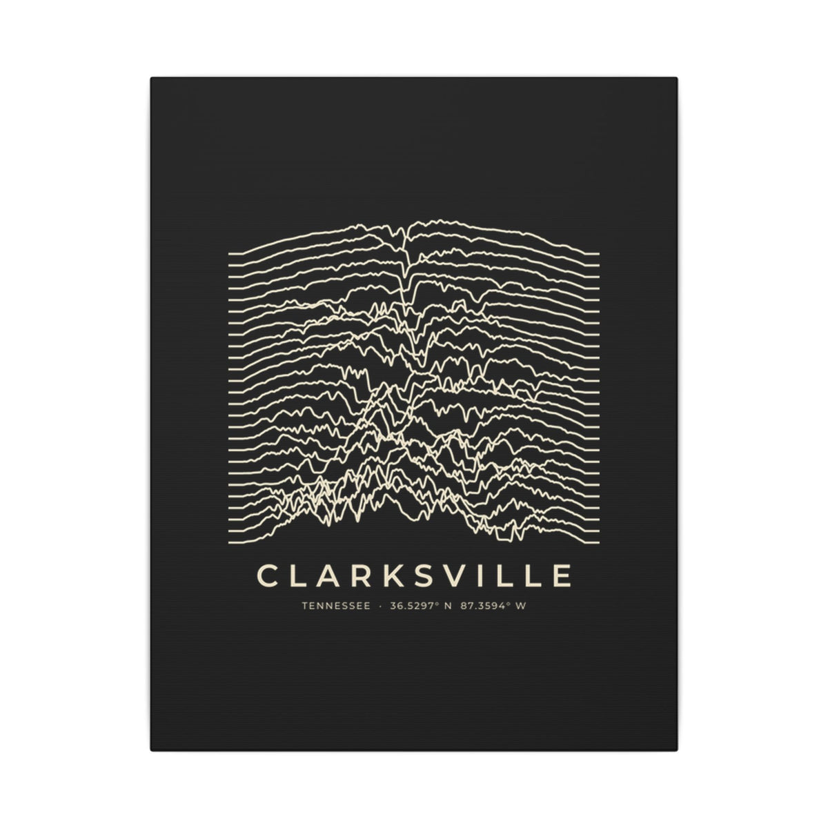 Clarksville Ridgeline Canvas Print (Black)