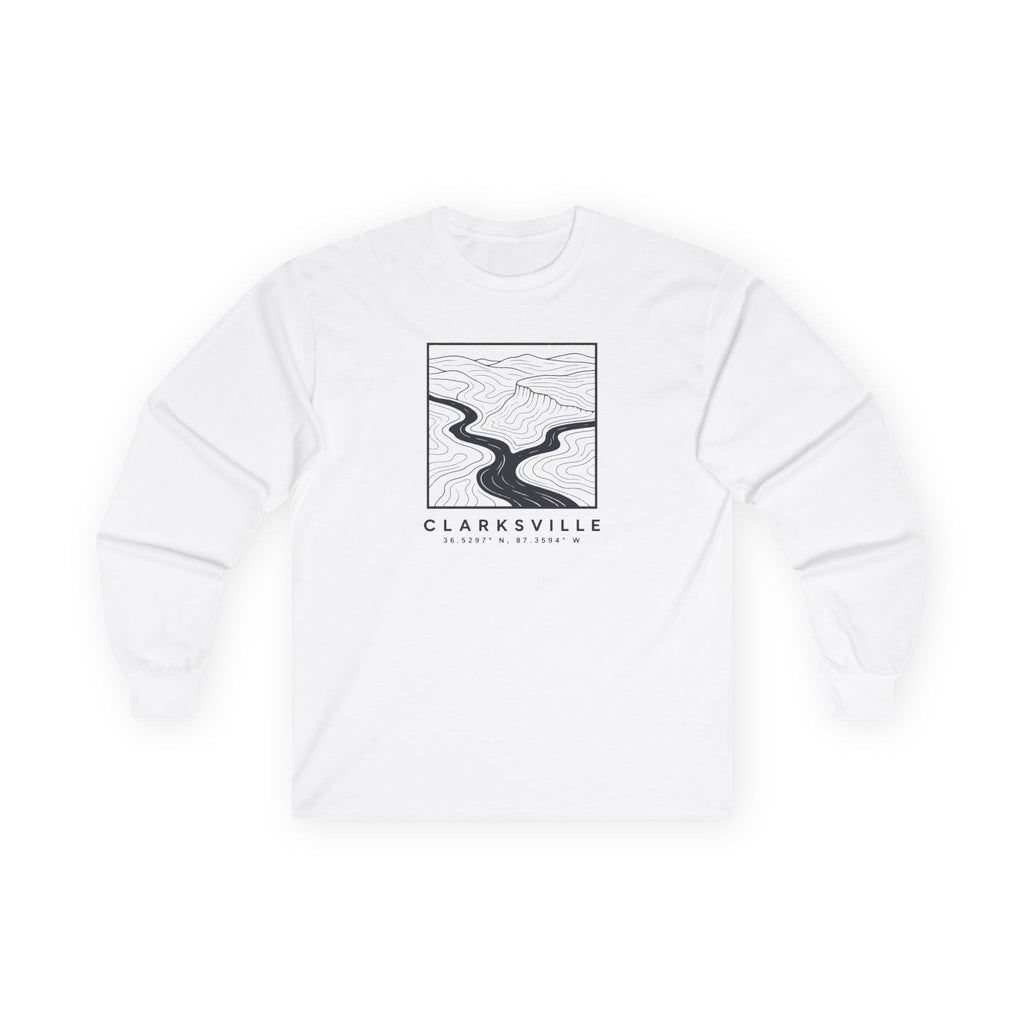 Clarksville Topo Map Long Sleeve T-Shirt