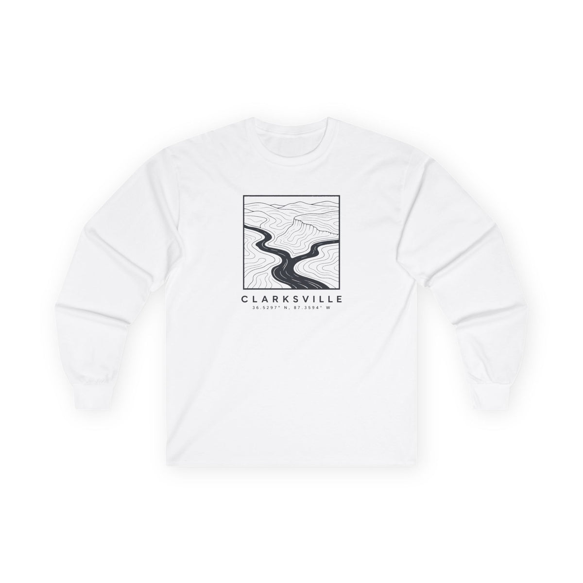 Clarksville Topo Map Long Sleeve T-Shirt