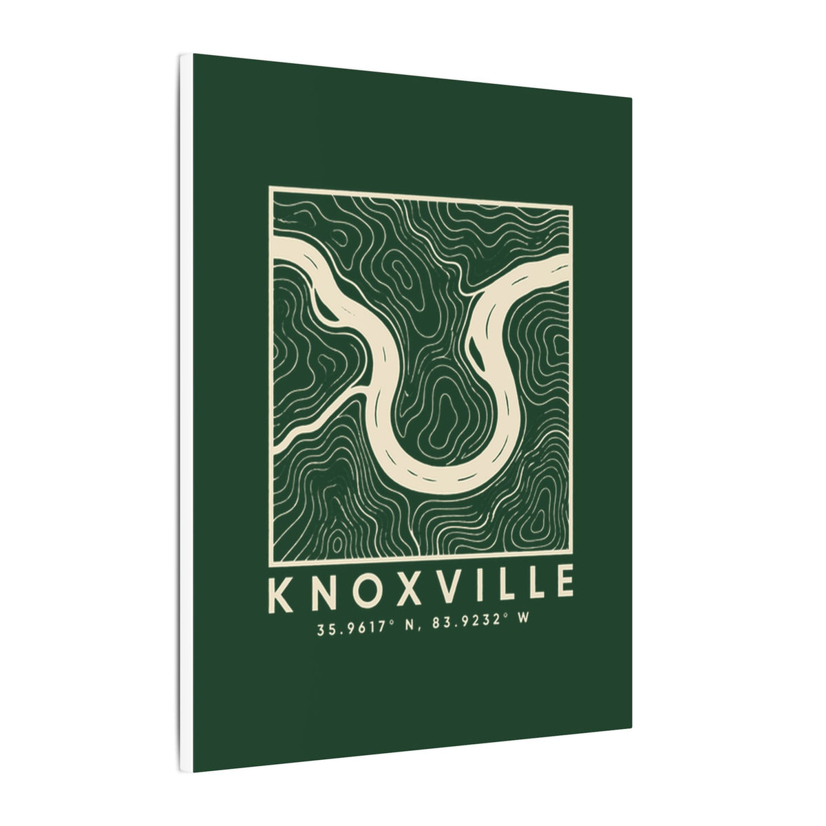 Knoxville Topo Map Canvas Print (Forest Green)