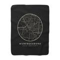 Murfreesboro Street Map Sherpa Blanket (Black)