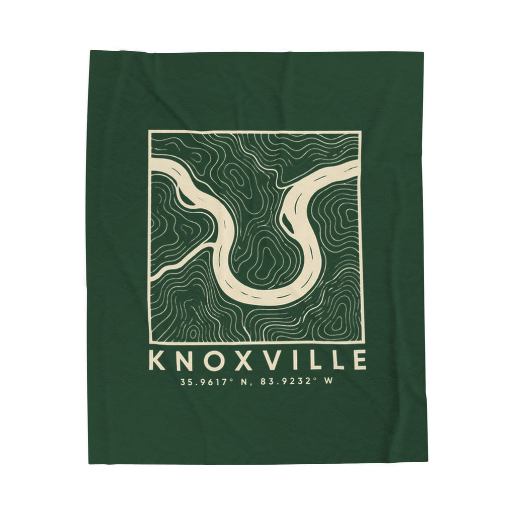 Knoxville Topo Map Blanket (Forest Green)