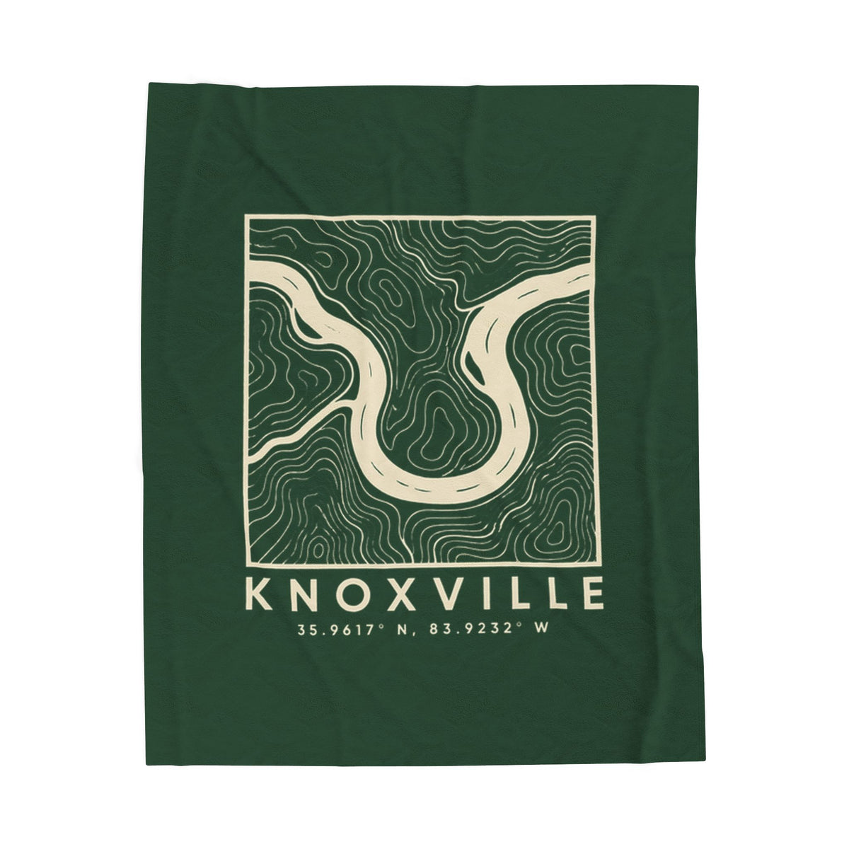 Knoxville Topo Map Blanket (Forest Green)