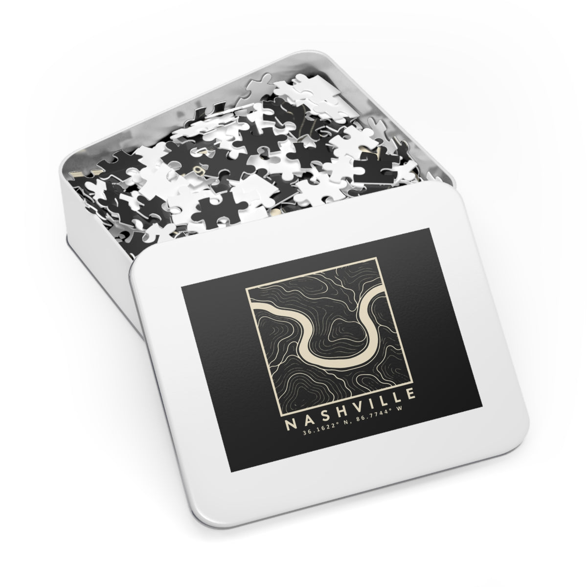 Nashville Topo Map Puzzle (Black)