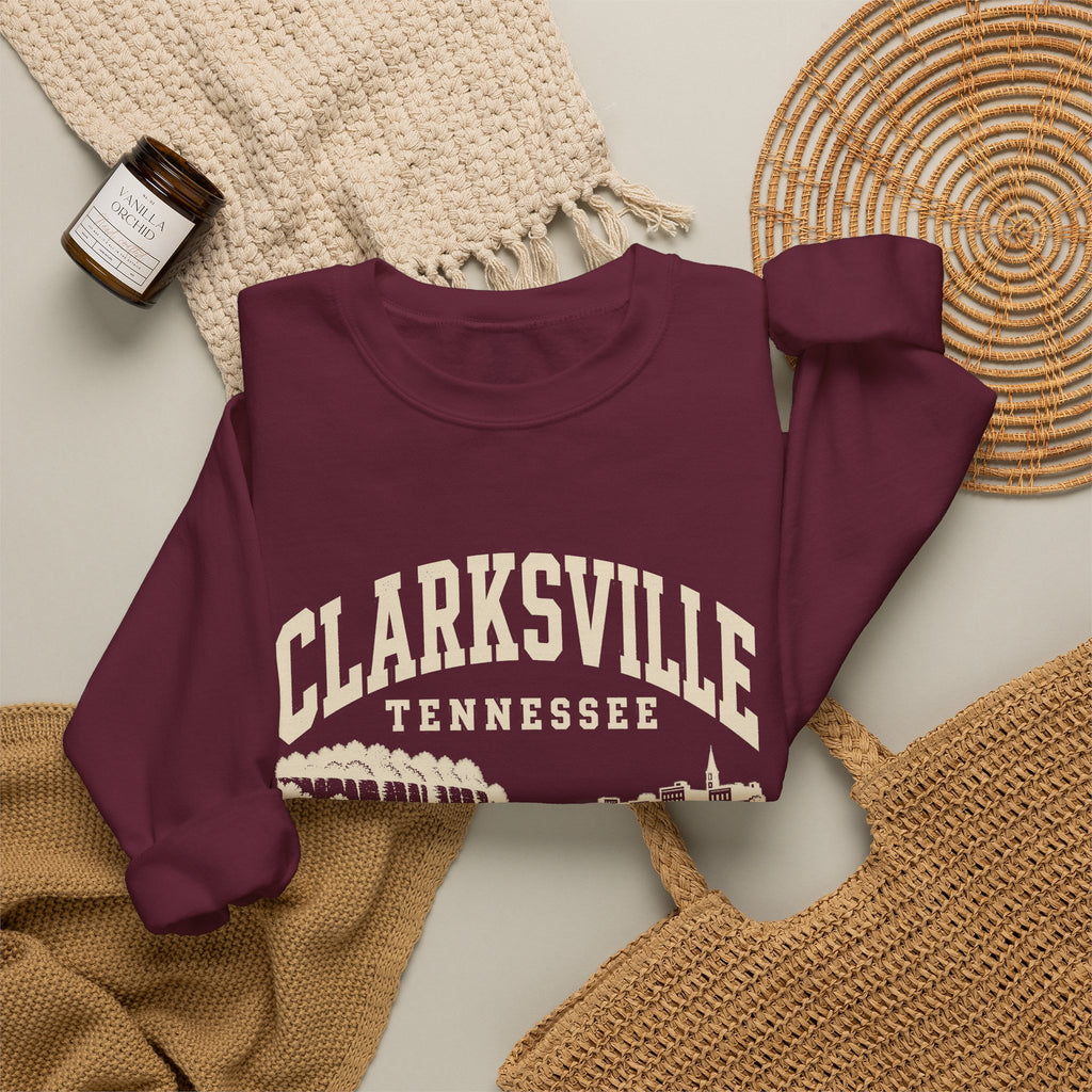 Clarksville Vintage Varsity Crewneck Sweatshirt
