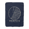 Memphis Street Map Sherpa Blanket (Navy)