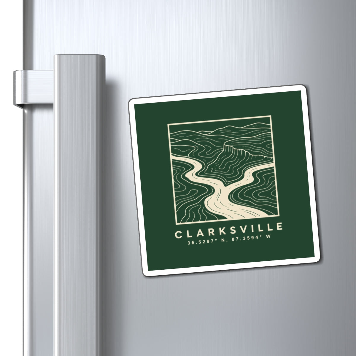 Clarksville Topo Map Magnet (Forest Green)