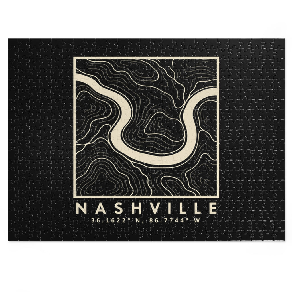 Nashville Topo Map Puzzle (Black)
