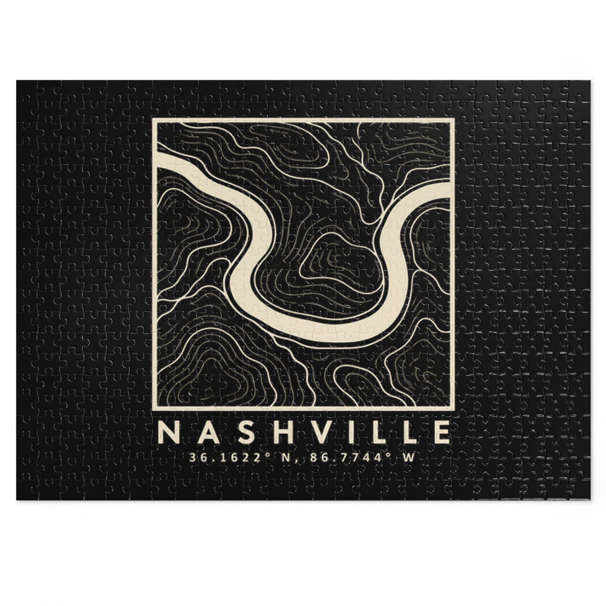 Nashville Topo Map Puzzle (Black)