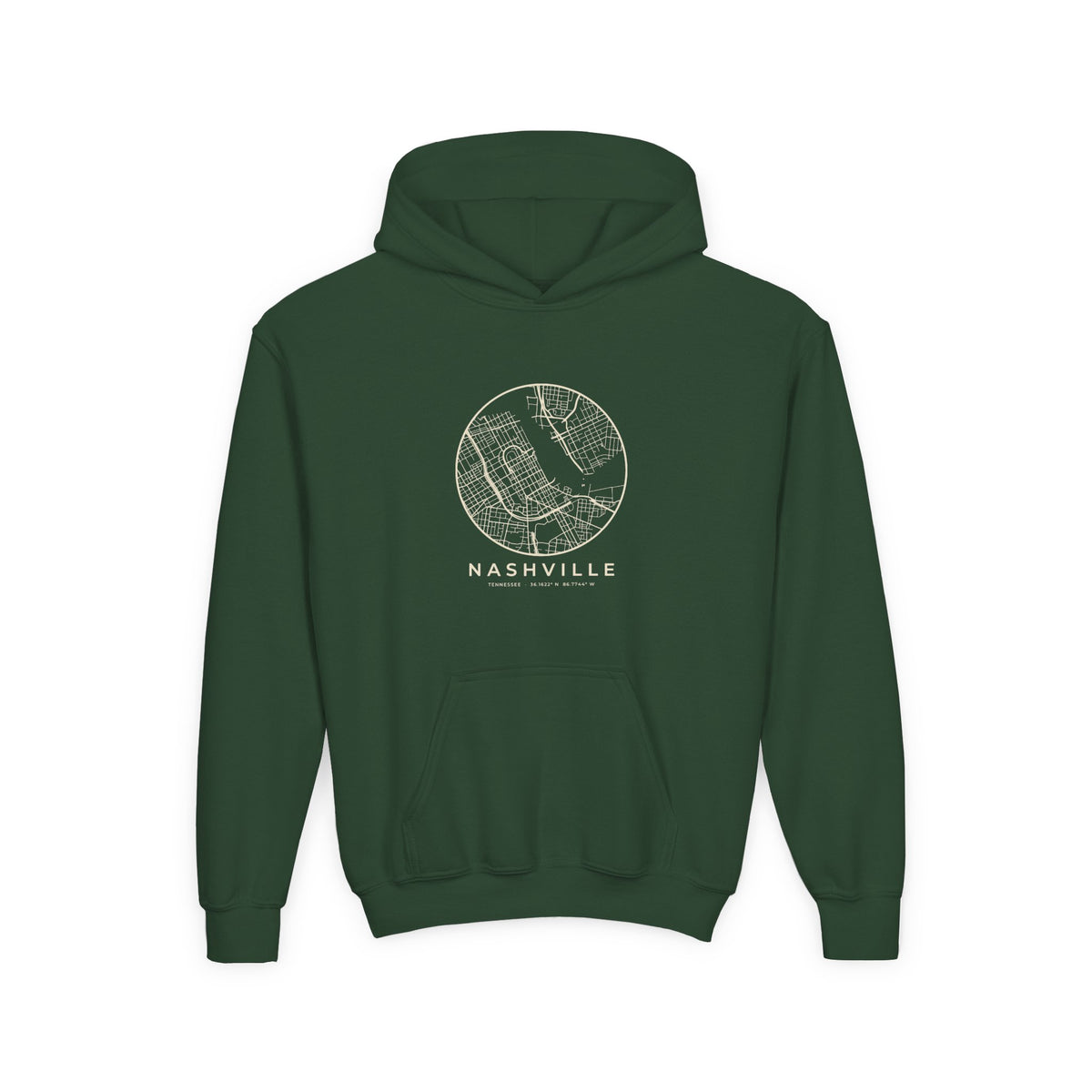 Nashville Street Map Kids Hoodie