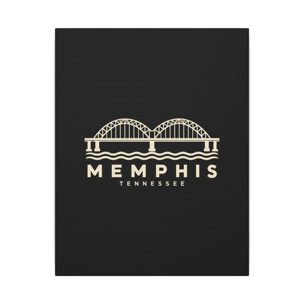 Memphis Hernando de Soto Bridge Canvas Print (Black)