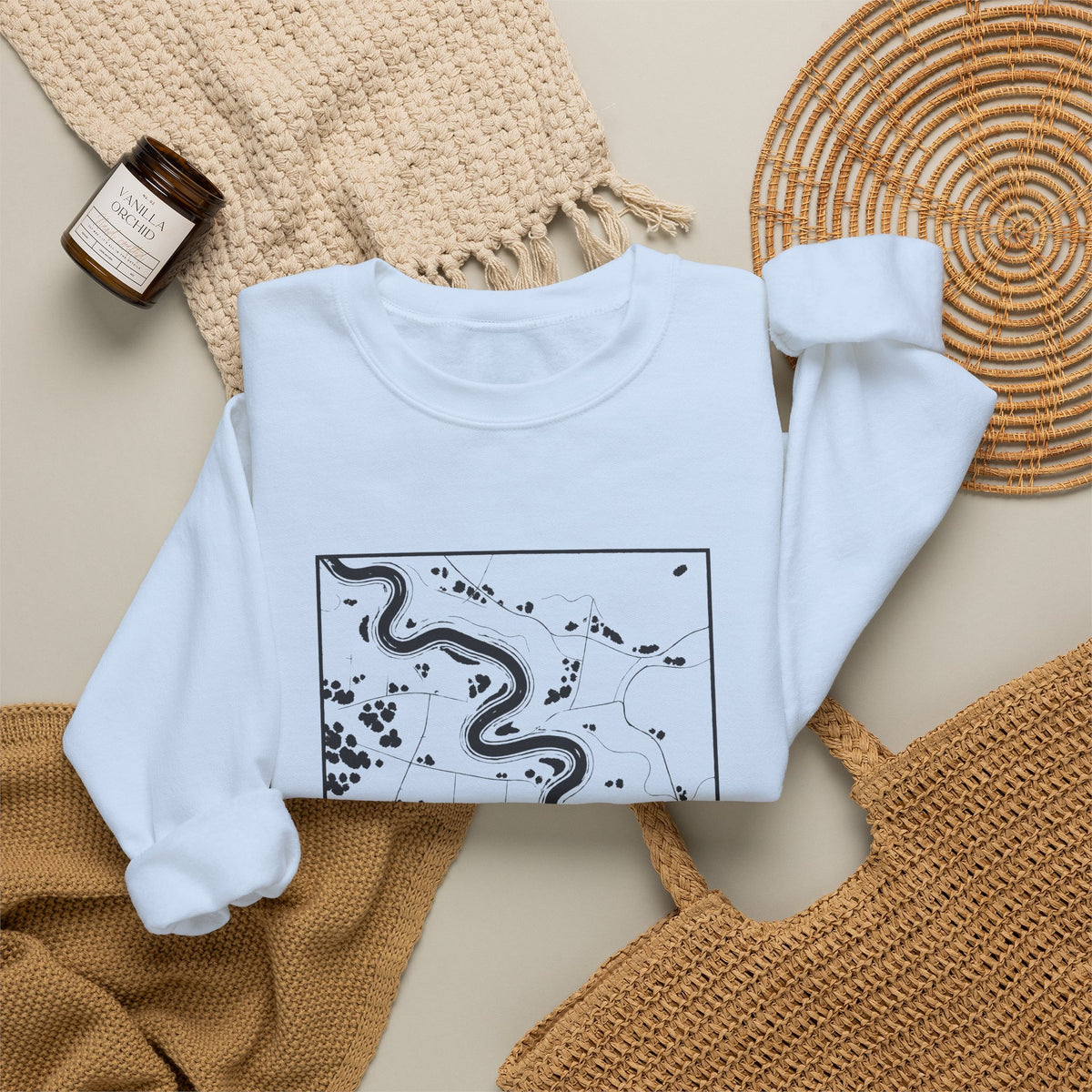 Murfreesboro Topo Map Crewneck Sweatshirt
