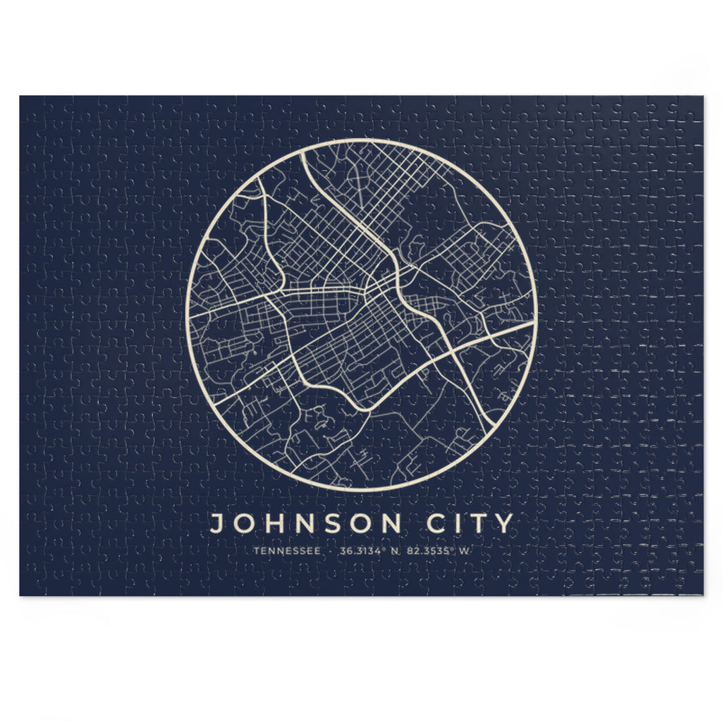 Johnson City Street Map Puzzle (Navy)
