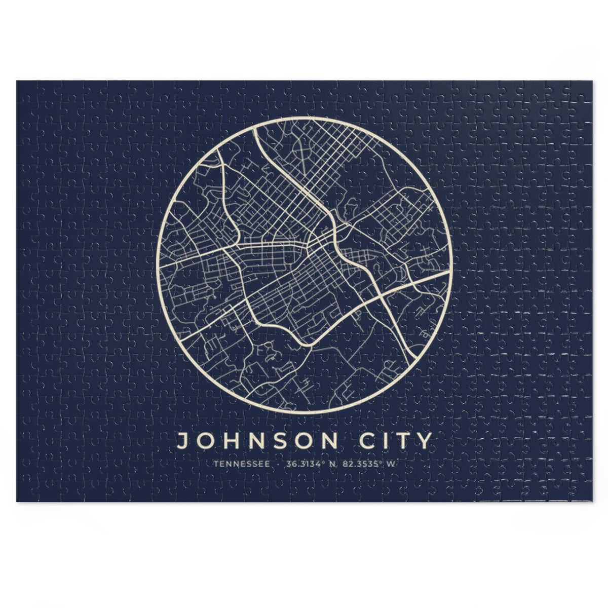 Johnson City Street Map Puzzle (Navy)