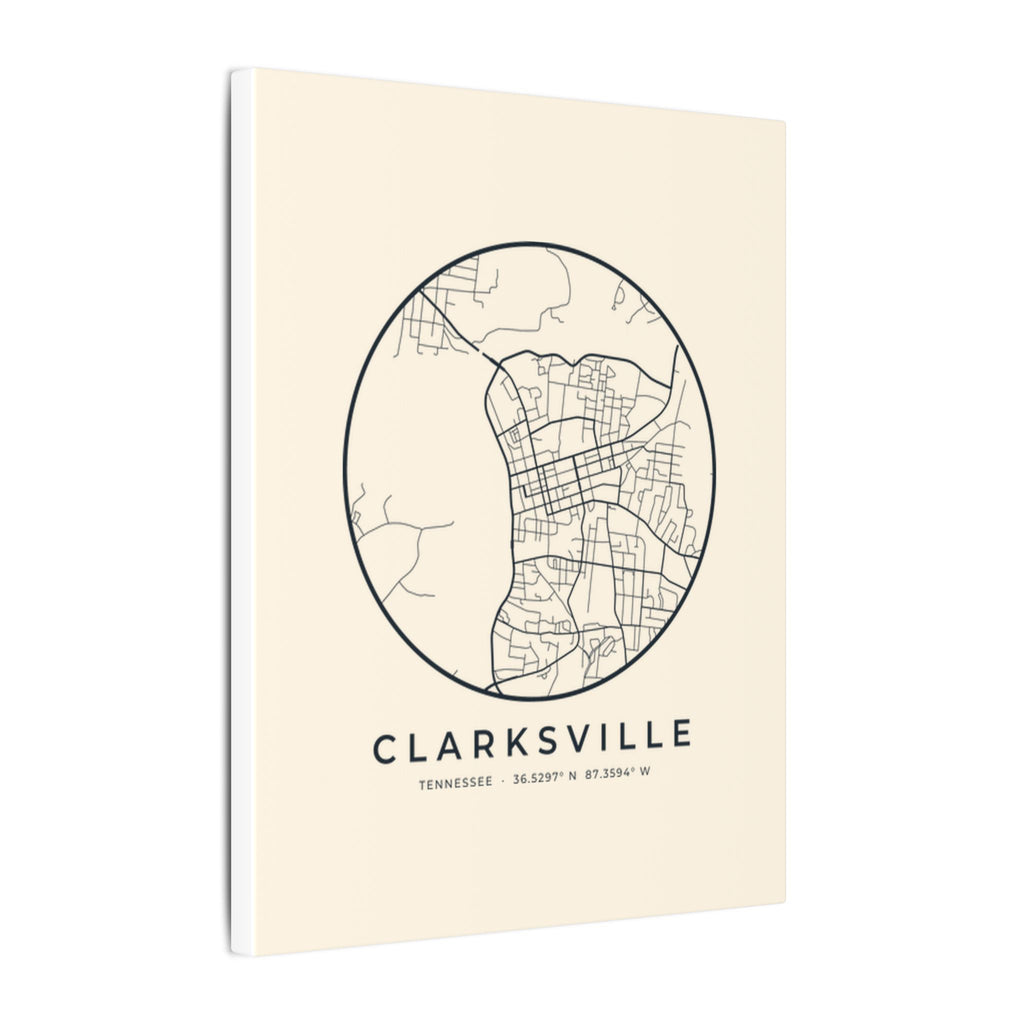 Clarksville Street Map Canvas Print