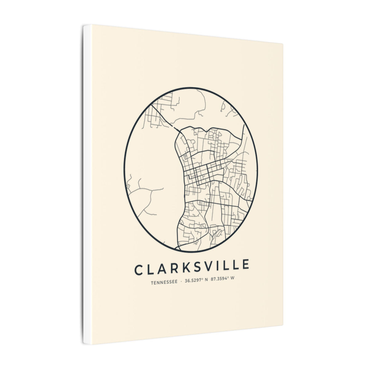 Clarksville Street Map Canvas Print