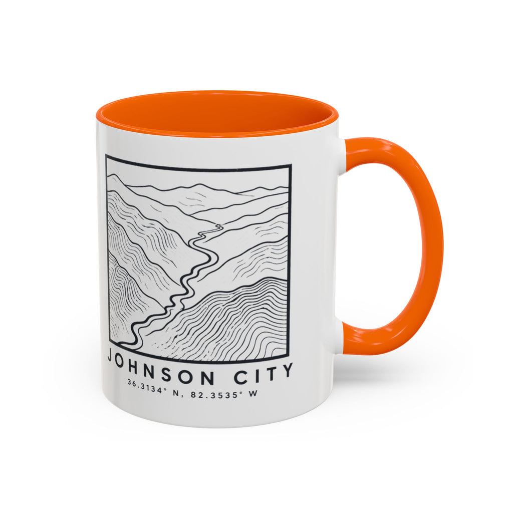 Johnson City Topo Map Accent Mug