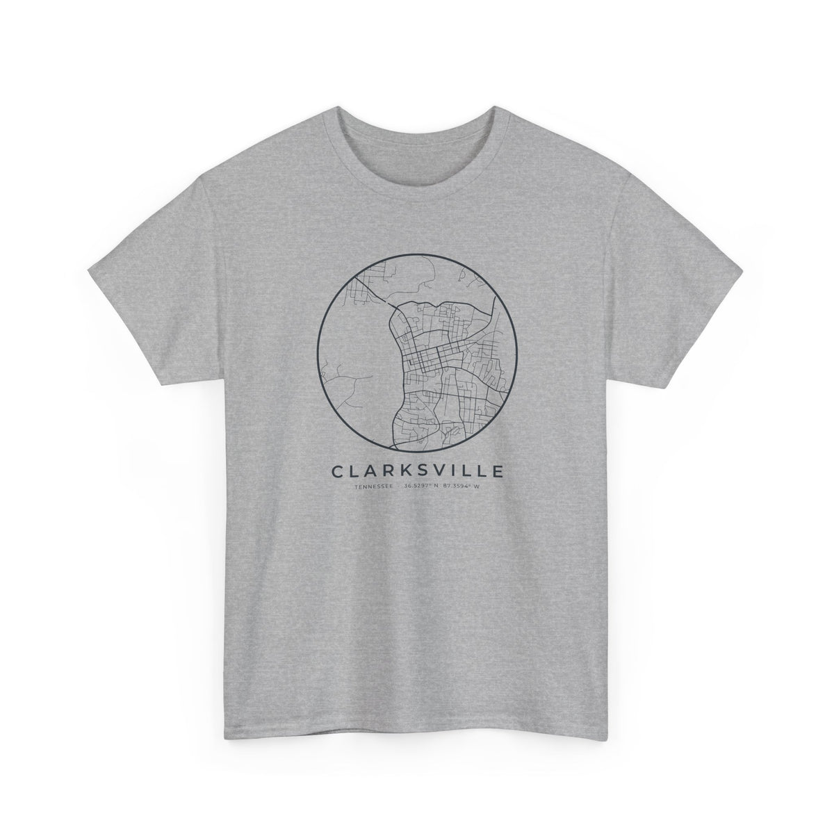 Clarksville Street Map T-Shirt