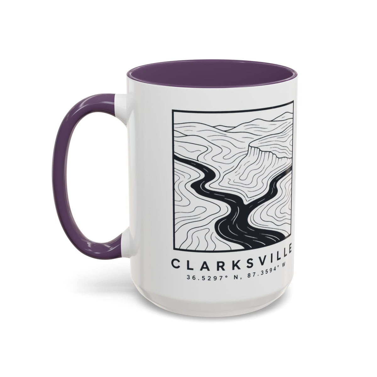 Clarksville Topo Map Accent Mug