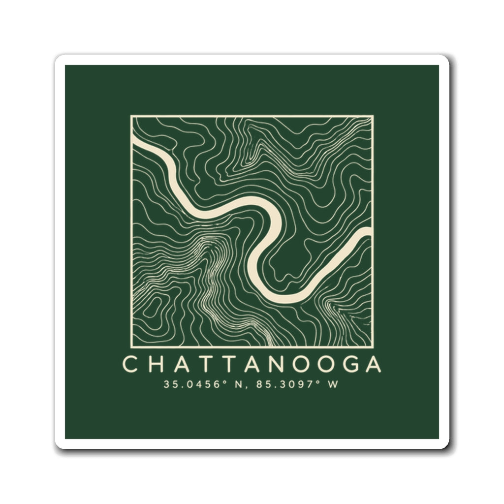 Chattanooga Topo Map Magnet (Forest Green)