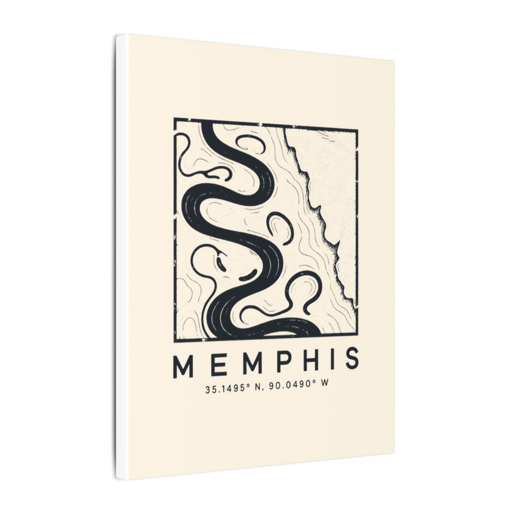 Memphis Topo Map Canvas Print