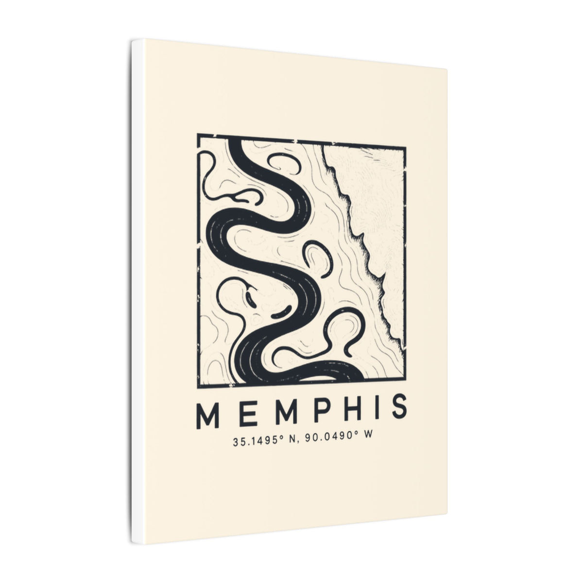 Memphis Topo Map Canvas Print