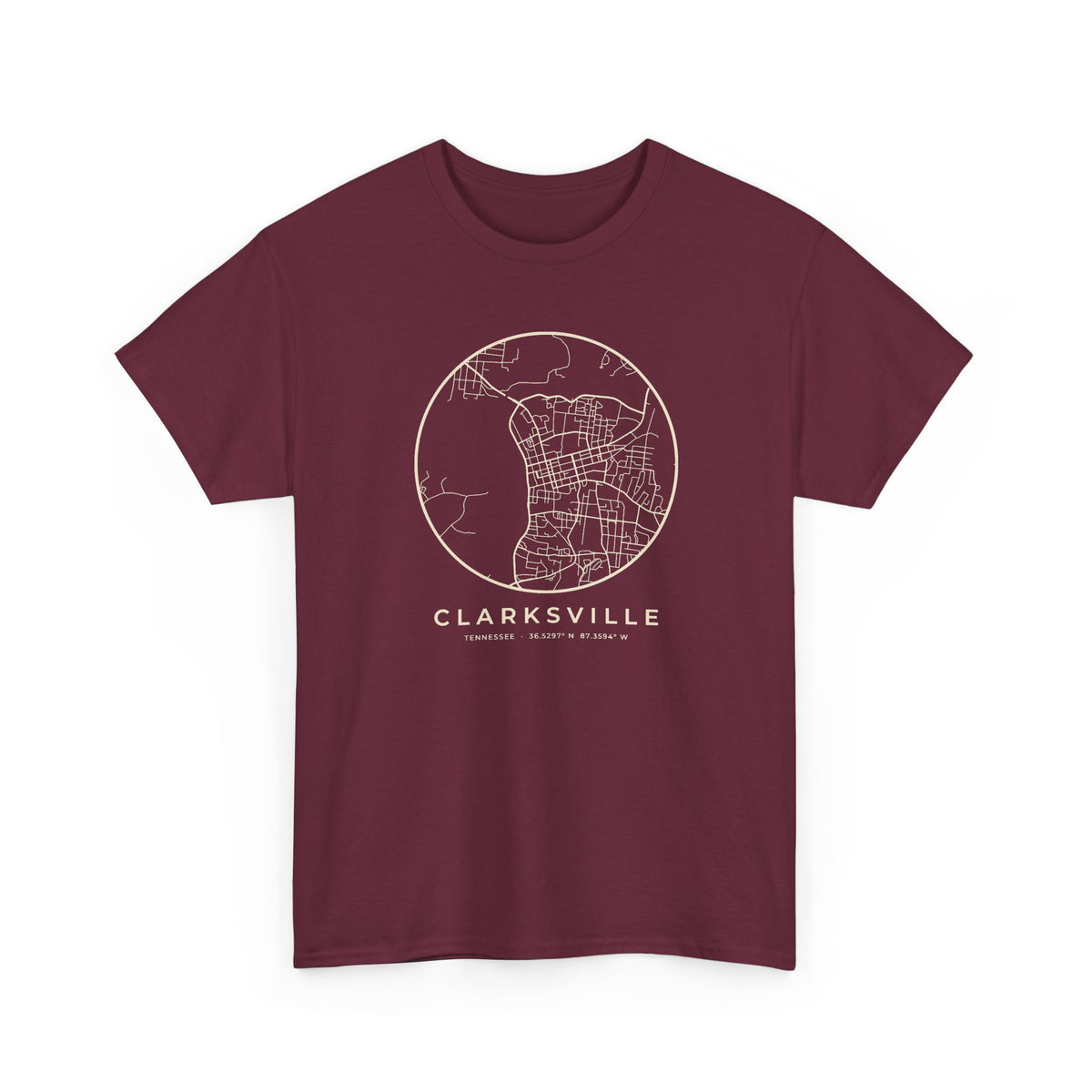 Clarksville Street Map T-Shirt