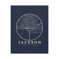 Jackson Street Map Canvas Print (Navy)