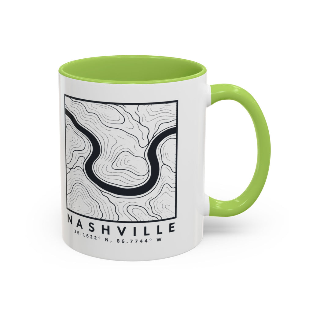 Nashville Topo Map Accent Mug