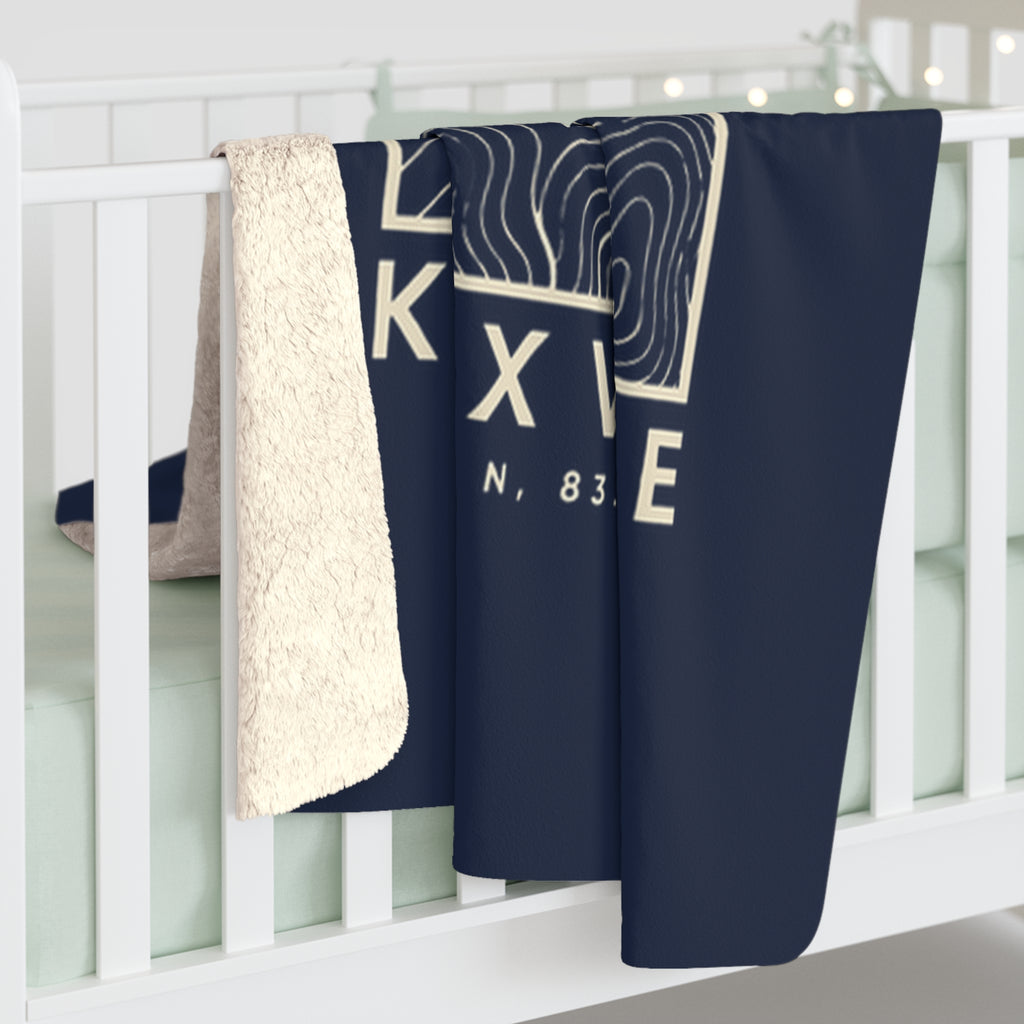 Knoxville Topo Map Sherpa Blanket (Navy)