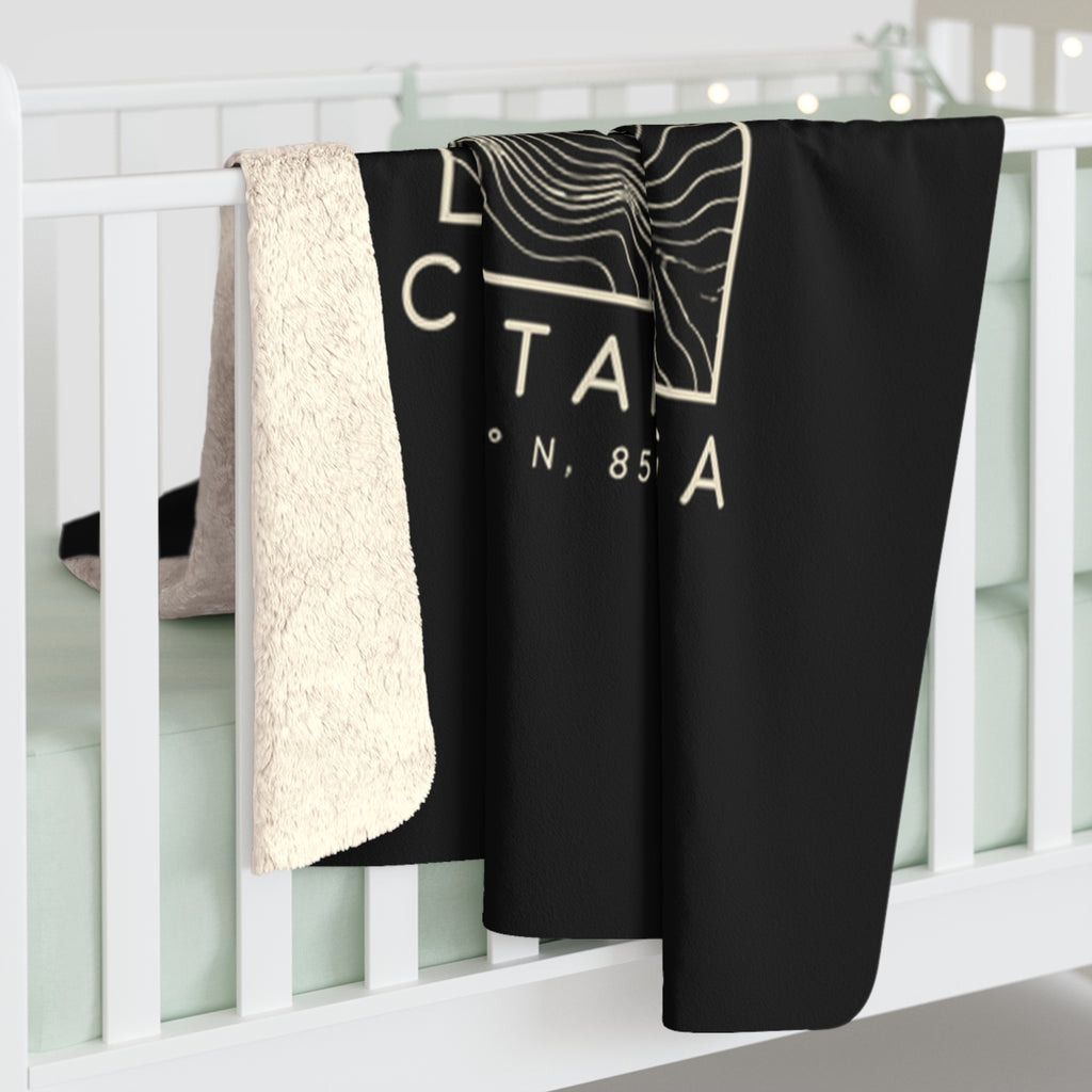 Chattanooga Topo Map Sherpa Blanket (Black)