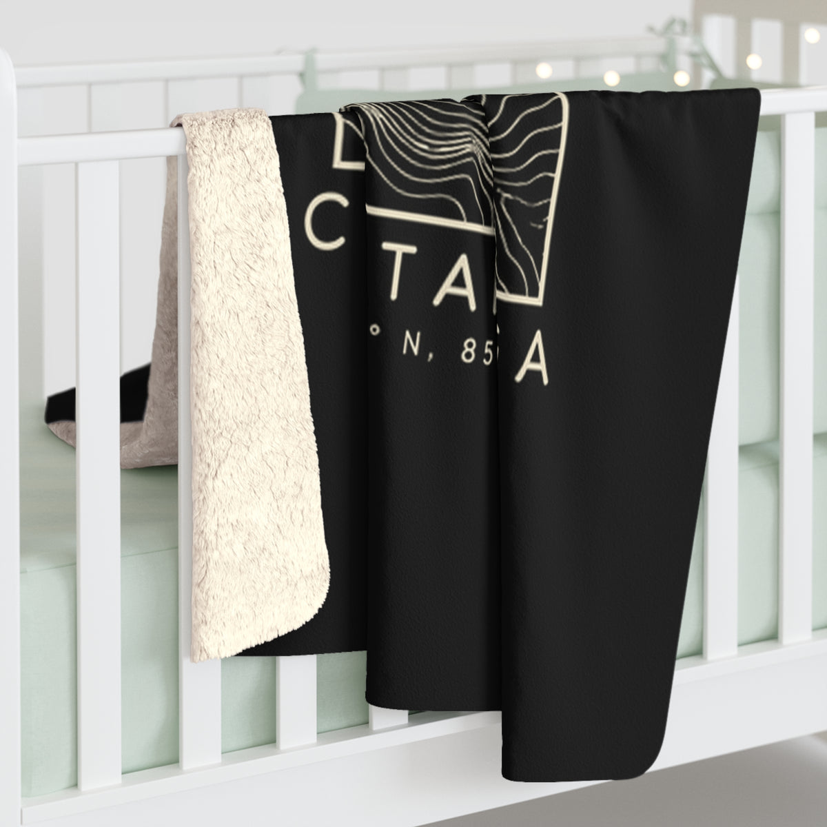 Chattanooga Topo Map Sherpa Blanket (Black)