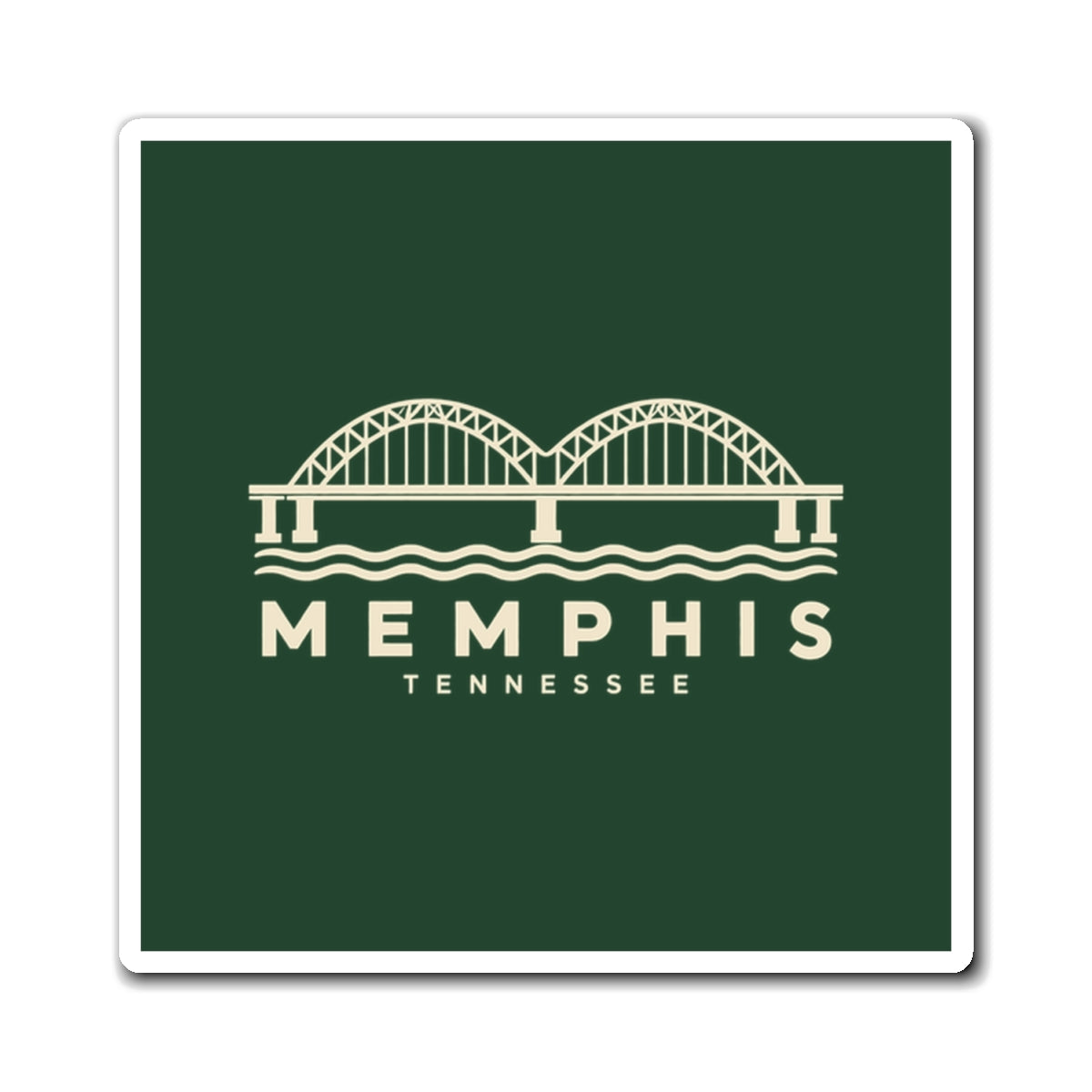 Memphis Hernando de Soto Bridge Magnet (Forest Green)