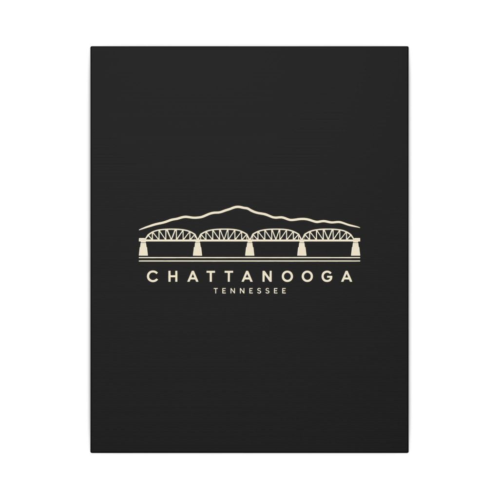 Chattanooga Walnut Street Bridge Canvas Print (Black)