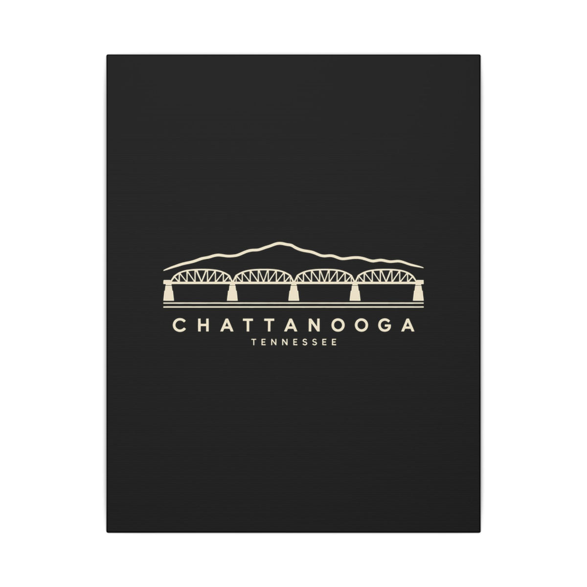 Chattanooga Walnut Street Bridge Canvas Print (Black)