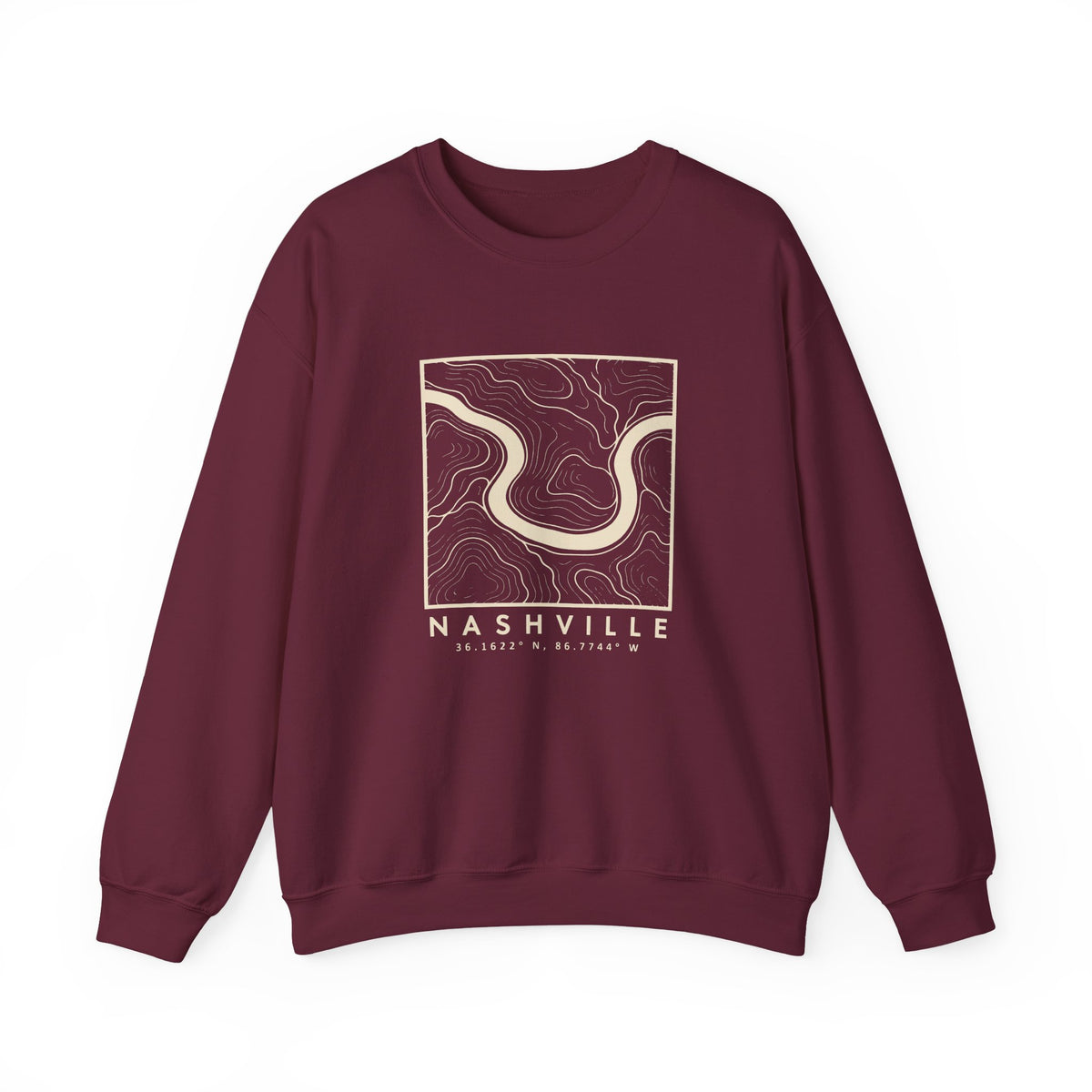 Nashville Topo Map Crewneck Sweatshirt