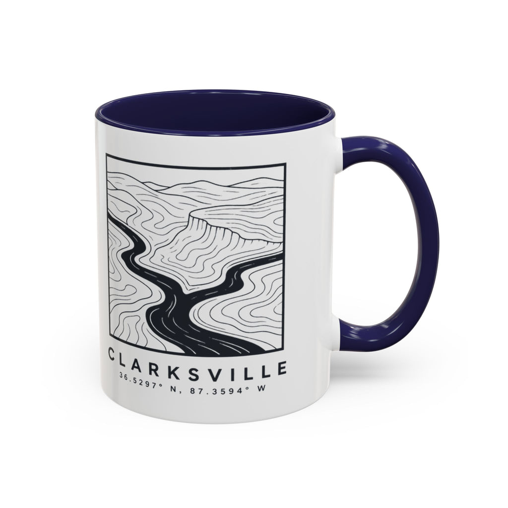 Clarksville Topo Map Accent Mug
