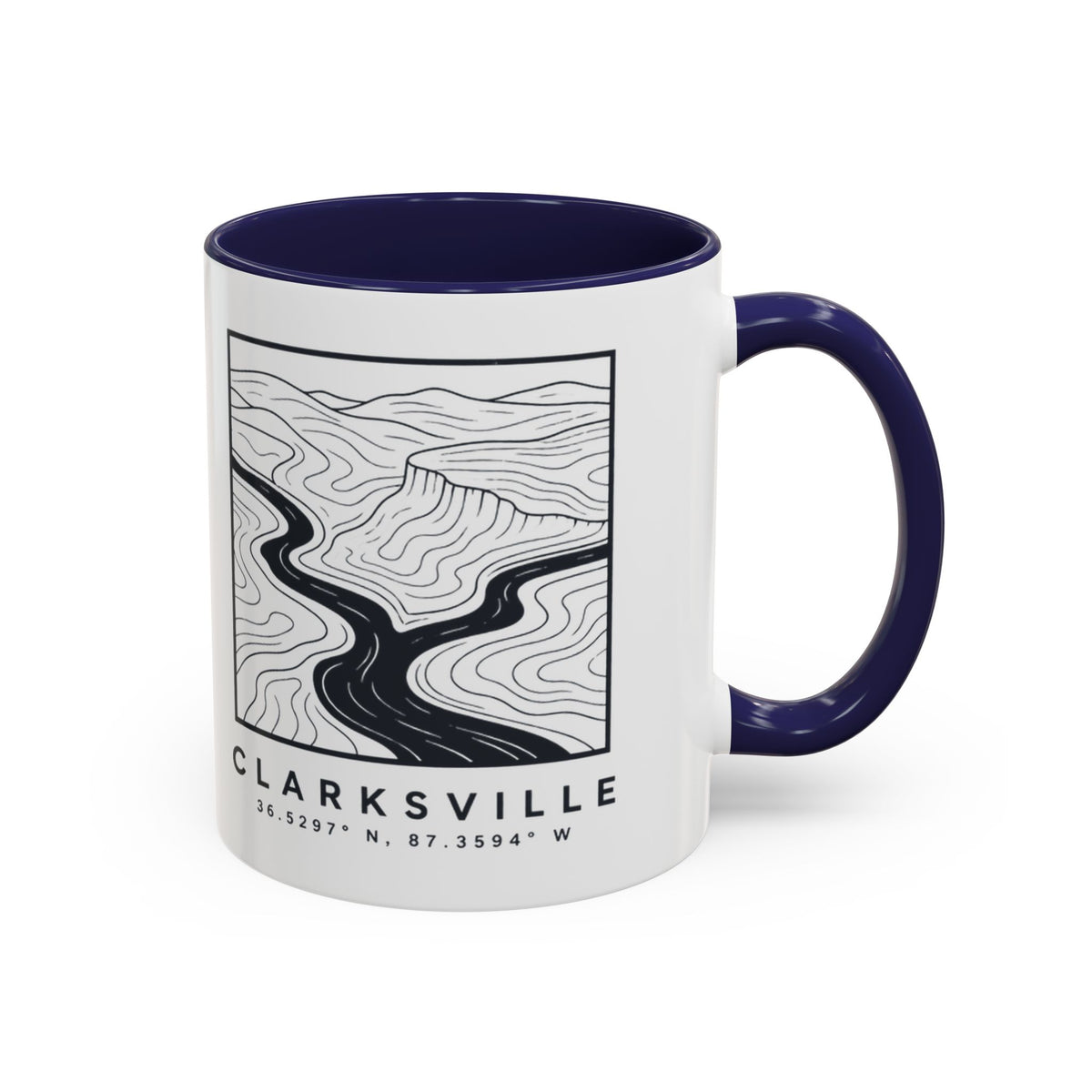 Clarksville Topo Map Accent Mug