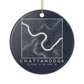 Chattanooga Topo Map Ornament (Navy)