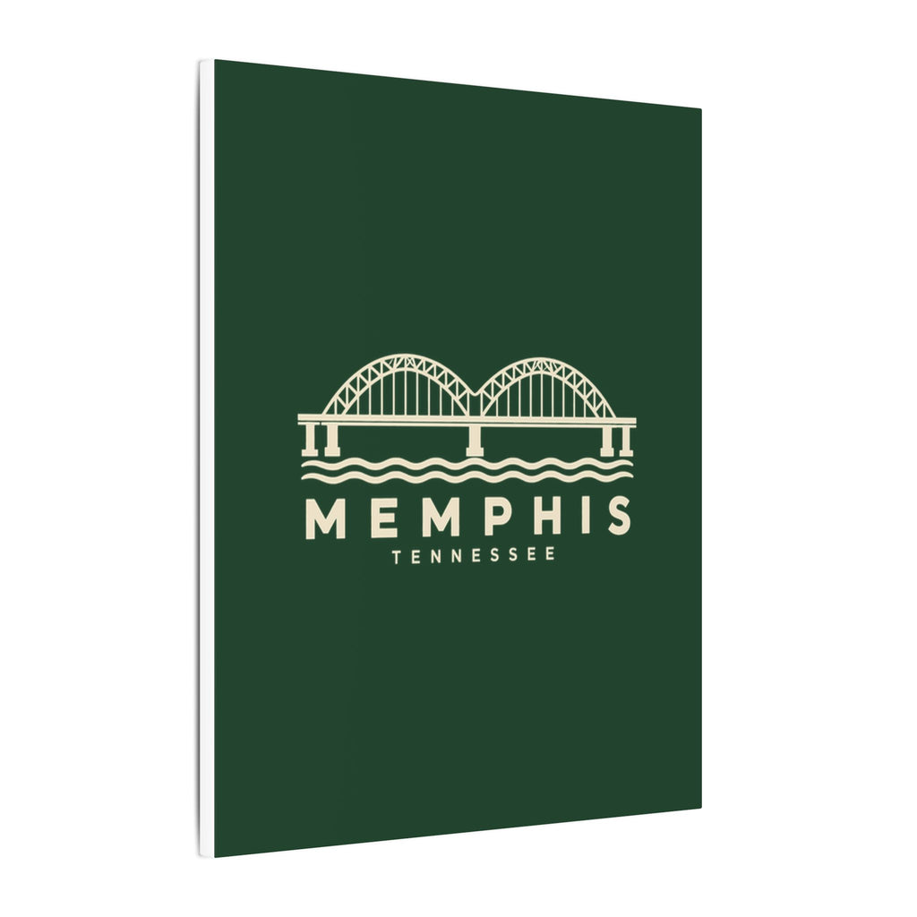 Memphis Hernando de Soto Bridge Canvas Print (Forest Green)