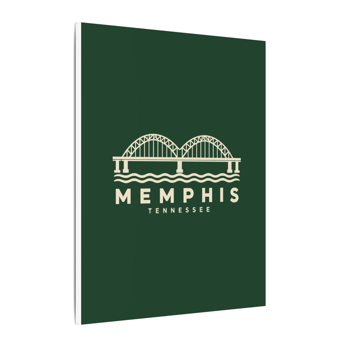 Memphis Hernando de Soto Bridge Canvas Print (Forest Green)