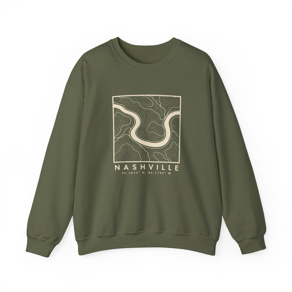 Nashville Topo Map Crewneck Sweatshirt