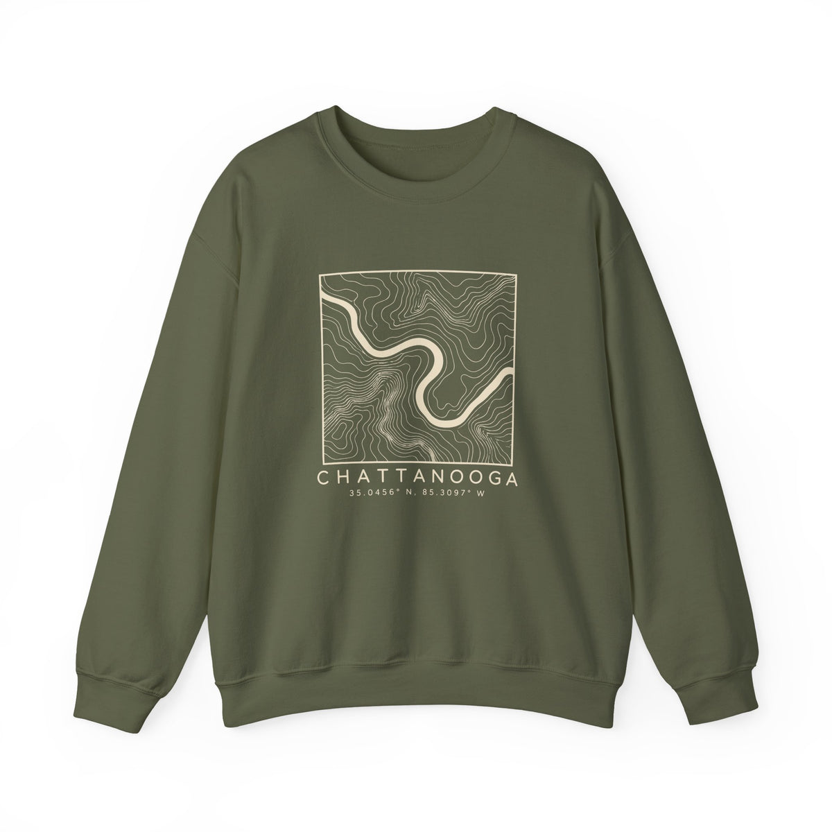 Chattanooga Topo Map Crewneck Sweatshirt