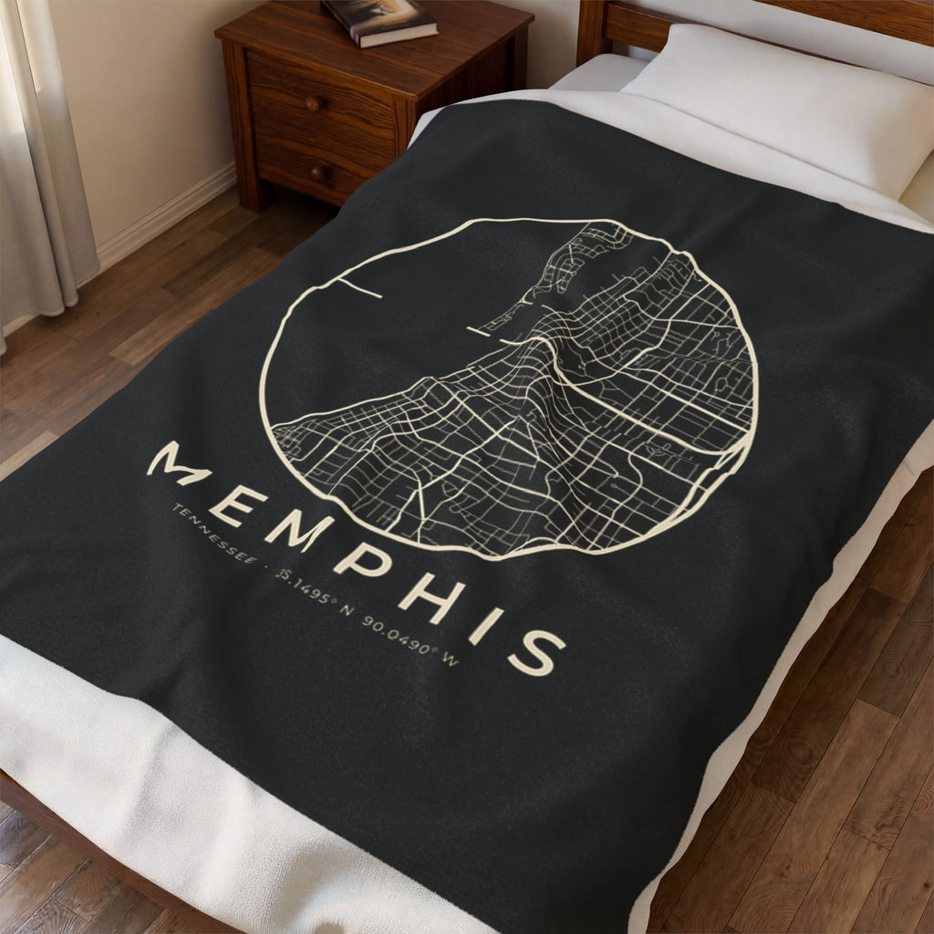 Memphis Street Map Blanket (Black)